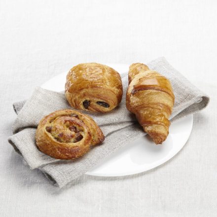 Mini Viennoiseries : croissant, pain au chocolat, pain raisins